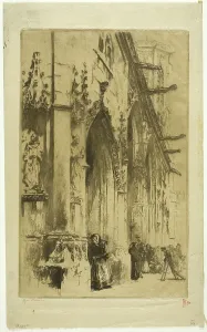 Saint Germain Lauxerrois Prints: Entrance to Saint-Germain-l'Auxerrois, Paris, 1902. Creator: Edgar Chahine