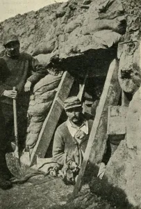 Innovation Prints: Entrance to a Sap along the French Front, First World War, 1915, (c1920). Creator: Unknown