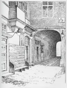 New Palace Yard Prints: The Entrance to Speakers Ward as it appeared before the fire