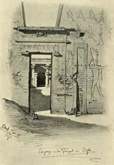 Entrance to the temple at Edfu, Egypt, 1898. Creator: Christian Wilhelm Allers