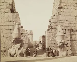 Family Group Prints: Entrance to Temple of Luxor with Colossal Statues of Luxor