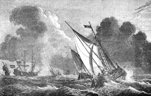 Van De Velde Willem The Younger Prints: The Entrance to the Texel - Stormy Weather