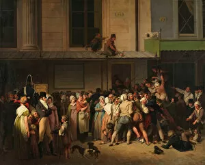 Boilly Gallery: The entrance to the Theatre de l Ambigu-Comique on the day of a free show, ca 1819