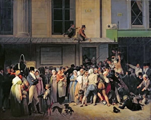 The Entrance to the Theatre de l?Ambigu-Comique before a Free Performance, 1819