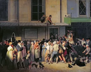 Mus E Du Louvre Prints: The Entrance to the Theatre de l?Ambigu-Comique before a Free Performance