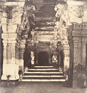 Entrance to the Thousand Pillared Mundapam in the Great Pagoda, January-March 1858. Creator: Captain Linnaeus Tripe Entrance to the Thousand Pillared Mundapam in the Great Pagoda, January-March 1858. Creator: Captain Linnaeus Tripe