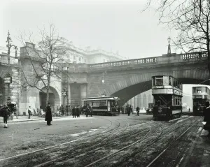 Council Prints: Entrance to the tram tunnel by Waterloo Bridge, London, 1908