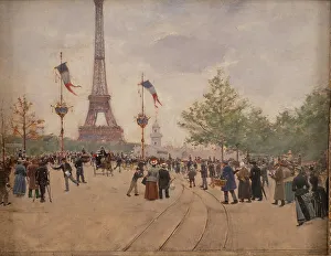 Eiffel Tower Prints: Entrance to the Universal Exhibition of 1889. Creator: Jean Beraud
