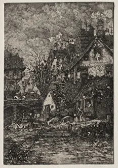 Entrance to a Village, 1861. Creator: Rodolphe Bresdin (French, 1822-1885); Auguste Delatre