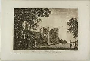 Warwick Castle Collection: The Entrance of Warwick Castel from the Lower Court, plate 2, January 1776