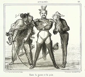 War And Peace Prints: Entre la guerre et la paix, 1855. Creator: Honore Daumier