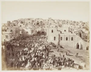 Pilgrims Prints: Entree Des Peterins A Bethlehem...Palestine #899, Printed c.1850. Creator: Felix Bonfils