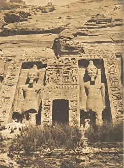 Pharaohs Gallery: Entree du Speos d Athor, a Abousembil, March 1850. Creator: Maxime du Camp