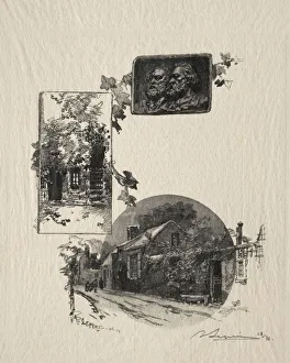 1849 1918 Prints: Entree de latelier Rousseau et la Maison de Millet, 1887. Creator: Auguste Louis Lepere