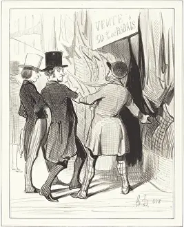 Shop Owner Prints: Entrez Messieurs... 1844. Creator: Honore Daumier