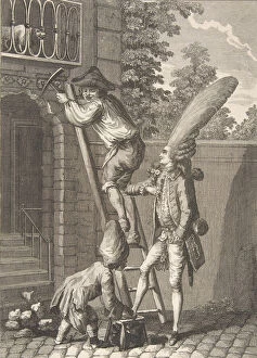 The Entry of the Baron of Caprice to the Home of Miss Favors (Entré du... second half 18th century. Creator: Anon)