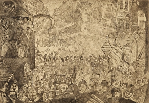 Ensor James Sidney Edouard Prints: Entry of Christ into Brussels, 1898. Creator: James Ensor