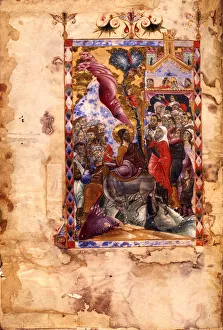 The Entry of Christ into Jerusalem (Manuscript illumination from the Matenadaran Gospel), 1287