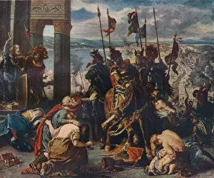 Louvre Prints: The Entry of the Crusaders Into Constantinople, 1840, (1911). Artist: Eugene Delacroix