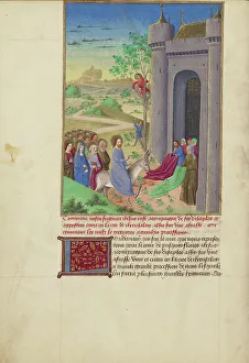 Verso Prints: The Entry into Jerusalem, about 1480-1490. Creator: Master of Guillaume Lambert