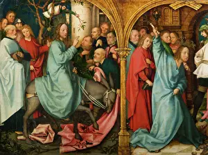 Arriving Prints: The Entry into Jerusalem, 1501. Creators: Hans Holbein the Elder, Jesus Christ