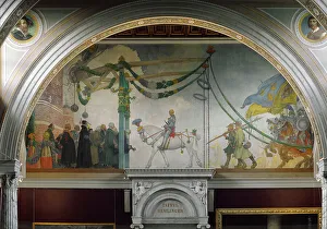 Wall Decoration Prints: The Entry of King Gustav Vasa of Sweden into Stockholm, 1523, 1908. Creator: Carl Larsson
