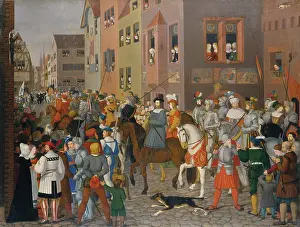 Anticipation Prints: The Entry of King Rudolf of Habsburg into Basel in 1273, 1808-1810. Creator: Franz Pforr