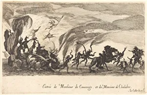 Entry of M. de Couvonge and M. de Chalabre, 1627. Creator: Jacques Callot Entry of M. de Couvonge and M. de Chalabre, 1627. Creator: Jacques Callot