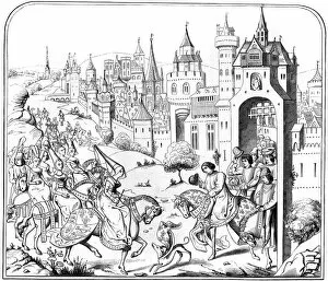 Images Dated 6th November 2007: The entry of Queen Isabel into Paris, 15th century (1849)
