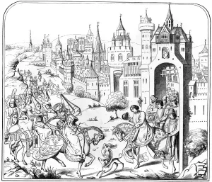 Images Dated 6th November 2007: The entry of Queen Isabel into Paris, 15th century (1849)