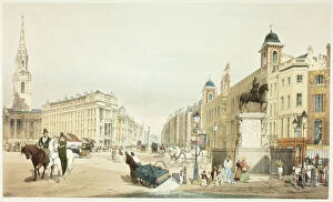 Londoner Gallery: Entry to The Strand from Charing Cross, plate twenty from Original Views of London as It