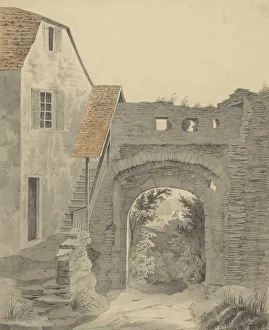 Becker Prints: Entryway to Schloss Epstein, 1852. Creator: W. Becker
