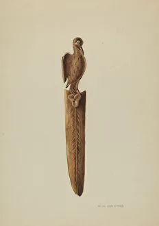 Wood Carving Gallery: Envelope Opener, c. 1939. Creator: Walter W. Jennings