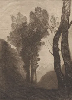 Jean Baptiste Camille Prints: Environs of Rome, 1866. Creator: Jean-Baptiste-Camille Corot