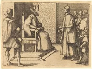 Habsburg Collection: The Envoy of Tuscany thanking the Queen, 1612. Creator: Jacques Callot