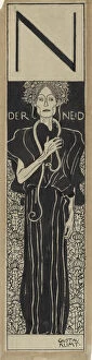 Brush Collection: The Envy, 1898. Creator: Klimt, Gustav (1862-1918)