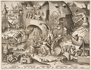 Brueghel Collection: Envy (Invidia) from The Seven Deadly Sins, 1558. Creator: Philip Galle