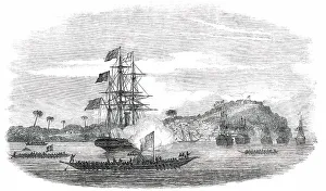 Ephraim Town, with Old Calabar - King Eyo-Honesty's Canoe... 1850. Creator: Unknown