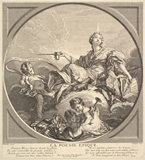 Epic Prints: Epic Poetry, ca. 1741. Creator: Claude Augustin Duflos le Jeune