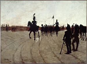 Canvasmaterial Prints: The Epic, scene of the shadow theatre the Chat Noir
