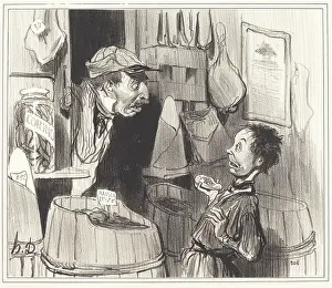 Surprise Prints: Epicier citoyen, guerrier pur et sans tache... 1841. Creator: Honore Daumier