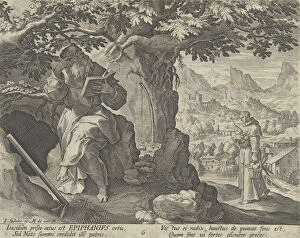 Sadeler I Gallery: Epiphanius, from the series Sylvae Sacrae Monumenta...Anachoretarum, 1593-94