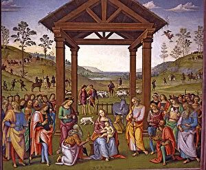 Umbria Gallery: Epiphany, 1504, by Pietro Perugino