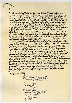 Declaration Prints: Episcopal Declaration of Archbishop Crammer and seven other English bishops