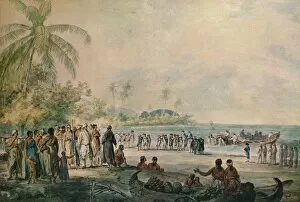 Episode in Captain Cooks Voyages, late 18th century. Artist: John Webber