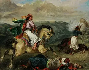 War Of Independence Prints: Episode from the Greek War of Independence, 1856. Creator: Delacroix, Eugene (1798-1863)
