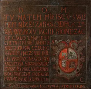 Gravestone Prints: Epitaph of Anna Czechowska of Nieczatow, between 1639-1664. Creator: Unknown