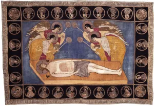 Gold And Silver Threads Prints: Epitaphios of Grand Prince Dmitry Shemyaka, 1444. Artist: Ancient Russian Art