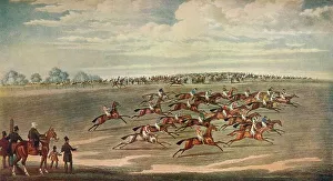 Epsom Racecourse Prints: Epsom Races, 19th century. Artist: Smart & Hunt