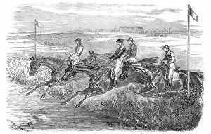 Epsom Racecourse Prints: Epsom Spring Meeting - Great Metropolitan Steeple-Chase: the Jump at the Brook